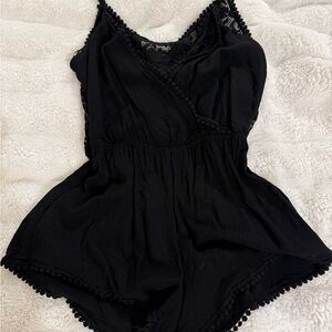 Ambiance Black Lace Detail Garment